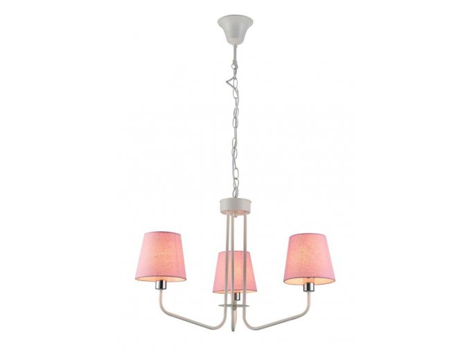 Růžový závěsný lustr York Ledea pro žárovku 3x E14