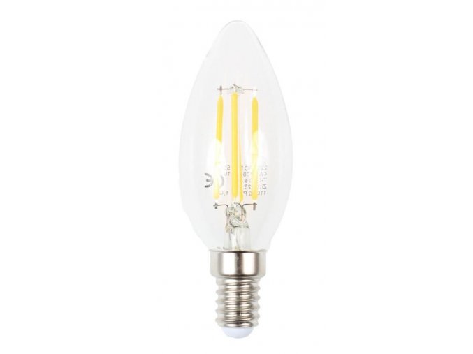 LED žárovka svíčka Filament 4W E14 stmívatelná
