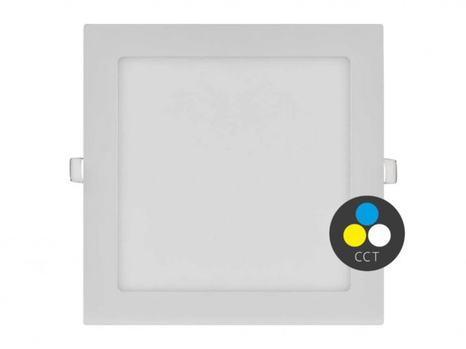 Bílý vestavný LED panel hranatý 225 x 225mm 18W 24V CCT