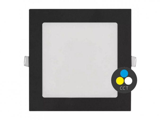 Černý vestavný LED panel hranatý 174 x 174mm 12W 24V CCT