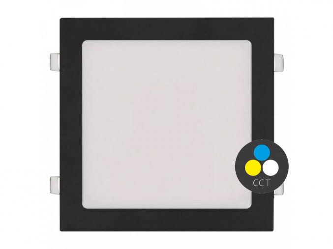 Černý vestavný LED panel hranatý 300 x 300mm 24W 24V CCT