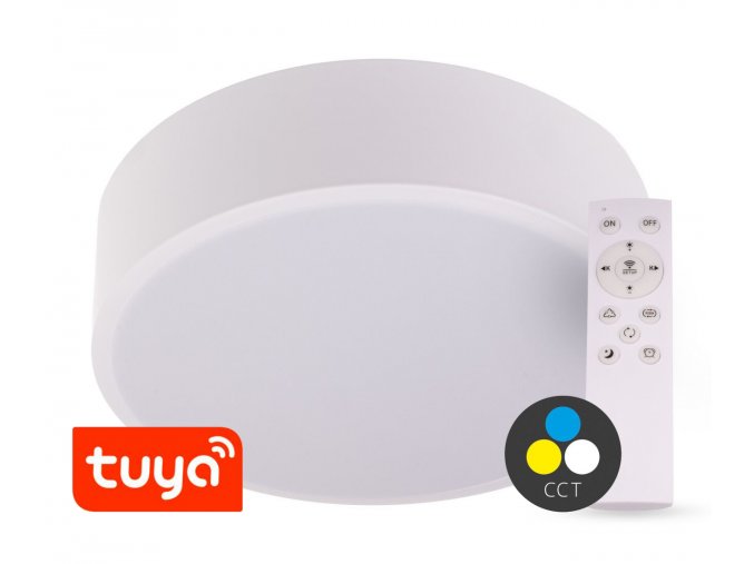 SMART TUYA Bílé LED stropní svítidlo kulaté 500mm 48W CCT s DO