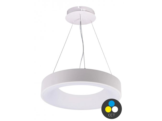 Bílé závěsné LED svítidlo kulaté 600mm 60W CCT