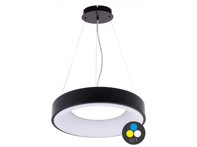 Černé závěsné LED svítidlo kulaté 600mm 60W CCT