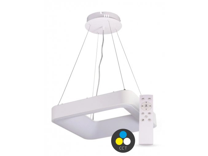 SMART TUYA Bílé závěsné LED svítidlo hranaté 500x500mm 48W CCT s DO