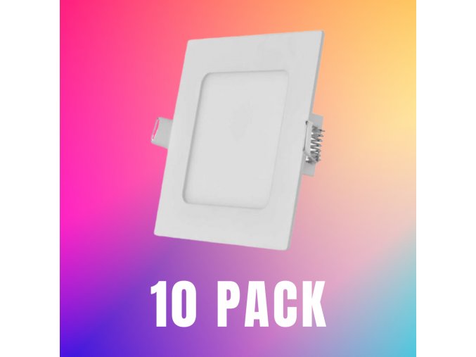 Bílý vestavný LED panel hranatý 120 x 120mm 6W, BALENÍ 10 KUSŮ