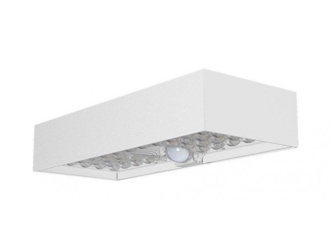 Bílé LED nástěnné solární svítidlo s pohybovým čidlem 6W IP65