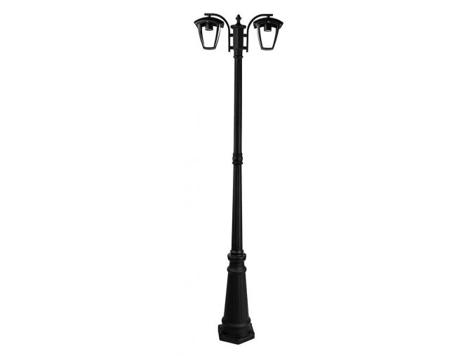 Černá zahradní lampa pro LED žárovku 2x E27 199cm