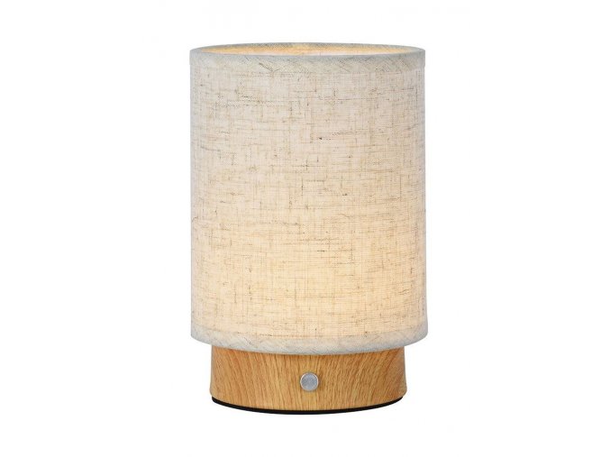 Béžová LED stolní nabíjecí lampa s dřevěným dekorem 175mm 3W