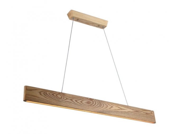 Lineární závěsné LED svítidlo designové s dřevěným dekorem 90cm 24W