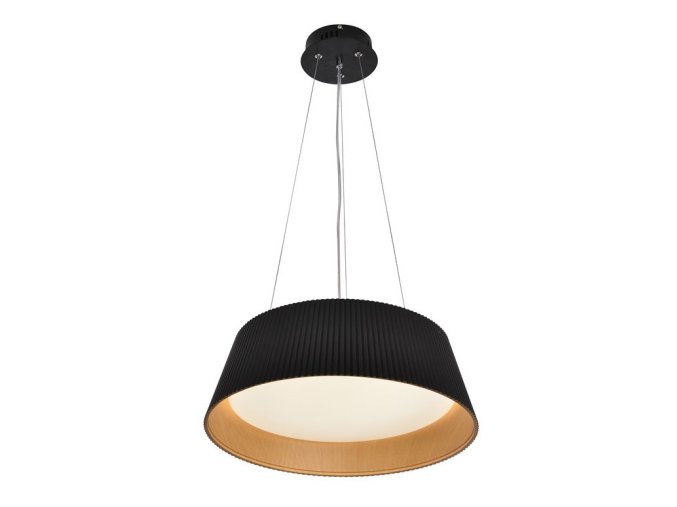 Černé závěsné LED svítidlo Umbria s dřevěným dekorem 24W
