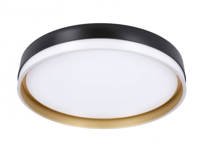 Černo-bílo-zlaté LED stropní svítidlo Manhattan kulaté 24W