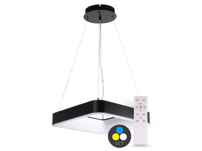 SMART TUYA Černé závěsné LED svítidlo hranaté 600x600mm 60W CCT s DO