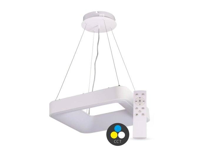 SMART TUYA Bílé závěsné LED svítidlo hranaté 600x600mm 60W CCT s DO