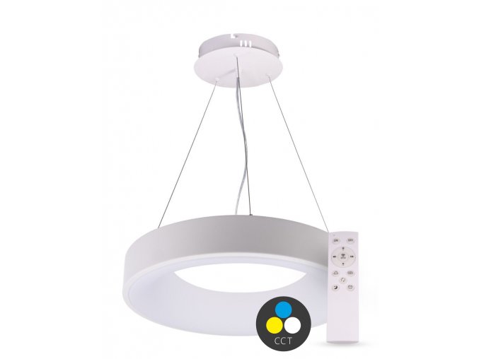SMART TUYA Bílé závěsné LED svítidlo kulaté 600mm 60W CCT s DO