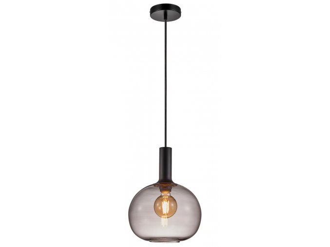 Závěsný lustr z kouřového skla Alton pro žárovku E27 ø25cm