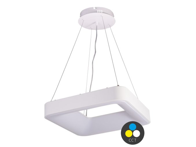 Bílé závěsné LED svítidlo hranaté 600x600mm 60W CCT