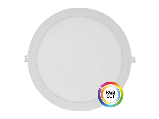 Bílý vestavný LED panel kulatý 300mm 36W 24V RGB+CCT