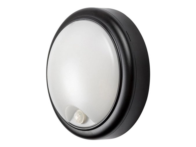 Černé fasádní LED svítidlo s pohybovým čidlem Hitura 15W IP54