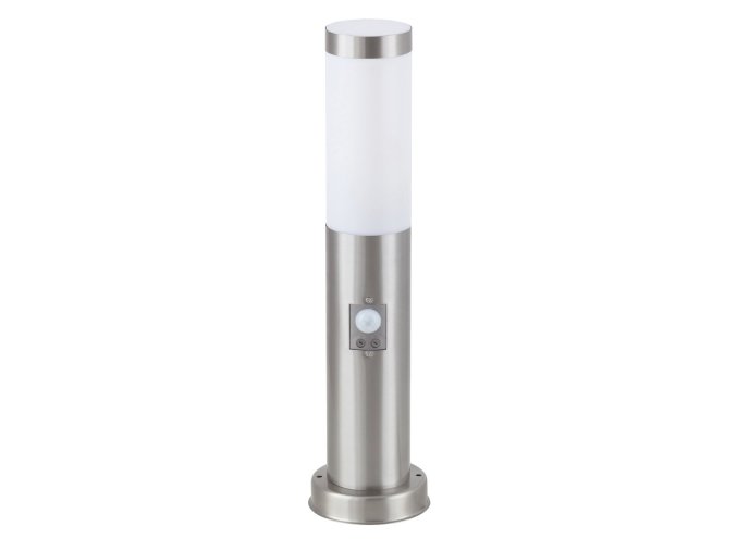 Chromový zahradní sloupek s pohybovým čidlem Inox Torch pro žárovku E27 45cm