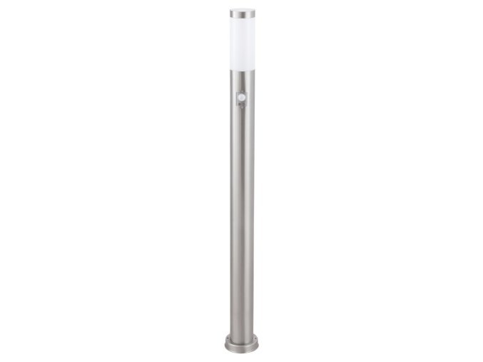 Chromový zahradní sloupek s pohybovým čidlem Inox Torch pro žárovku E27 110cm