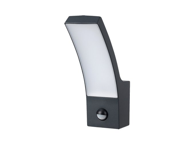 Antracitové fasádní LED svítidlo s pohybovým čidlem Palanga 12W IP44