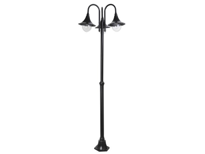 Černá zahradní lampa Konstanz pro žárovku 3x E27 206cm