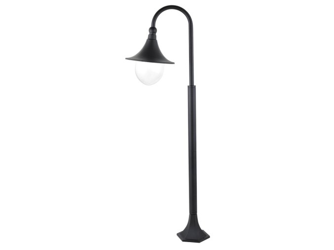 Černá zahradní lampa Konstanz pro žárovku E27 120cm