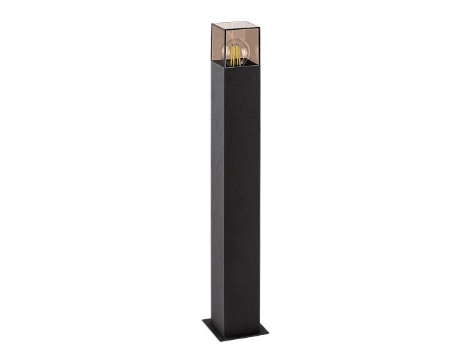 Černý zahradní sloupek Loanda pro žárovku E27 65cm