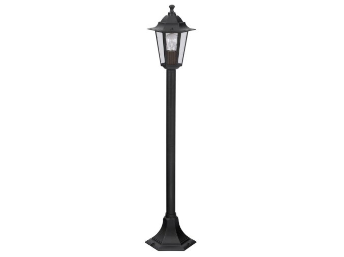 Černá zahradní lampa Velence pro žárovku E27 105cm