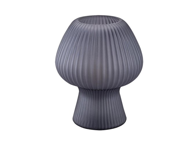 Černá stolní lampa Vinelle se žebrovaným skleněným stínítkem pro žárovku E14