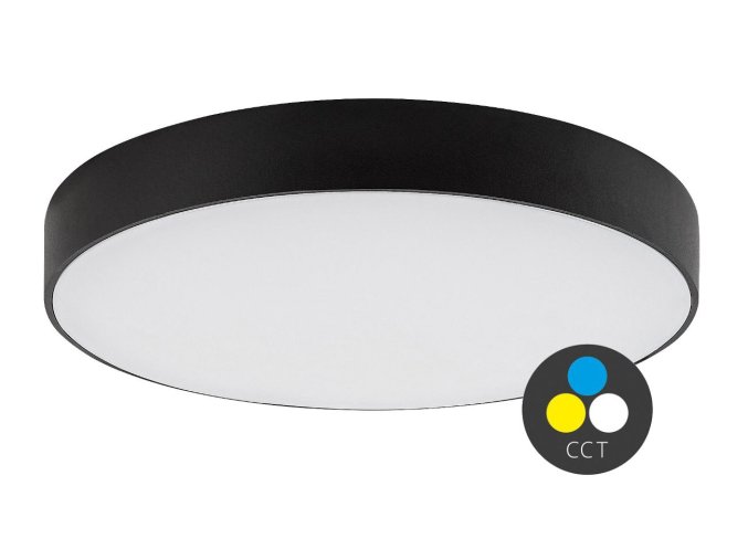 Černé stropní LED svítidlo Tartu kulaté 300mm 24W IP44 CCT