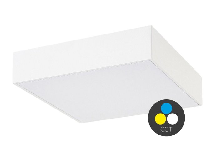 Bílé stropní LED svítidlo Tartu hranaté 175x175mm 18W IP44 CCT