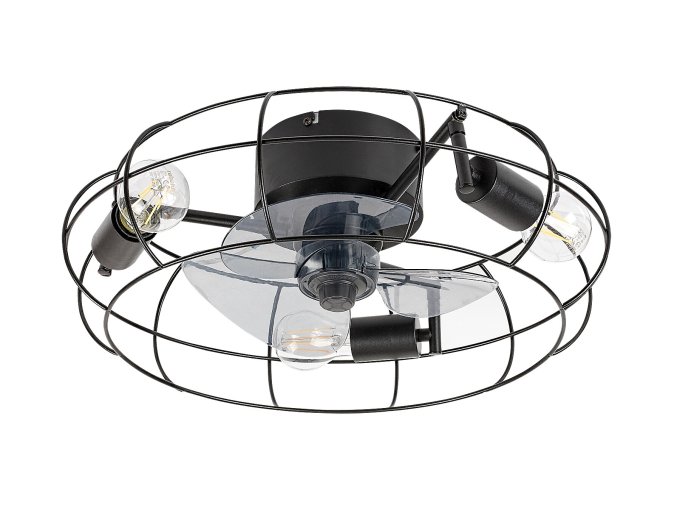 Černé stropní svítidlo s ventilátorem Cadmus 480mm pro žárovku 3x E27