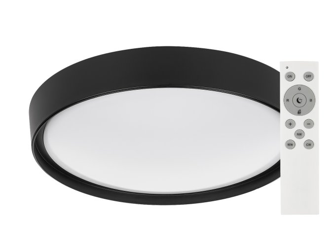 SMART WIFI Černé stropní LED svítidlo Achilles 500mm 40W RGB+CCT s DO