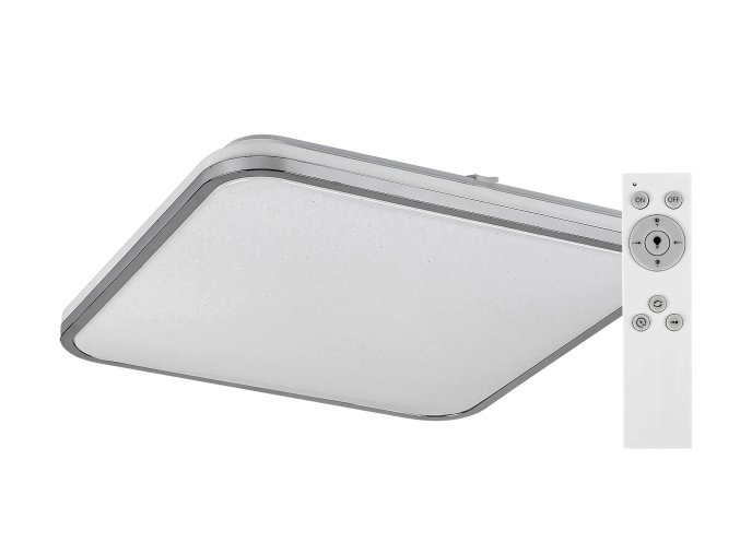 Chromové stropní LED svítidlo Linden hranaté 455x455mm 72W CCT s DO