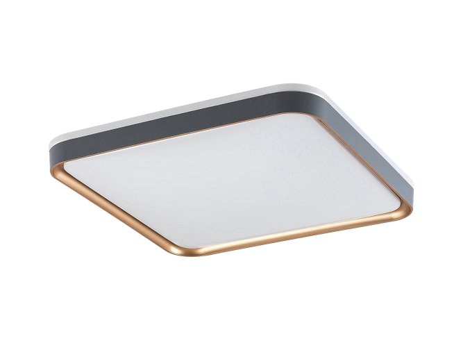 Šedo-zlaté stropní LED svítidlo Liatris hranaté 395x395mm 26W