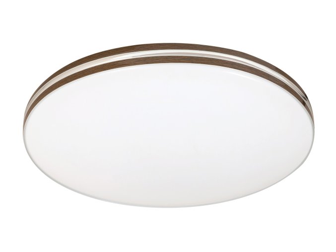 Bílé stropní LED svítidlo Oscar2 s dekorem dřeva kulaté 340mm 18W