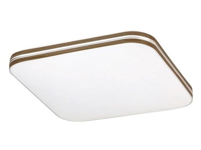 Bílé stropní LED svítidlo Oscar2 s dekorem dřeva hranaté 330x330mm 18W