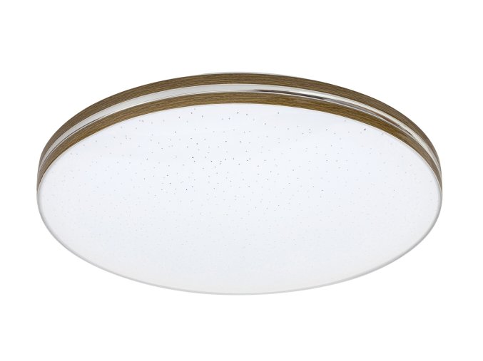 Bílé stropní LED svítidlo Oscar2 Star s dekorem dřeva kulaté 340mm 18W