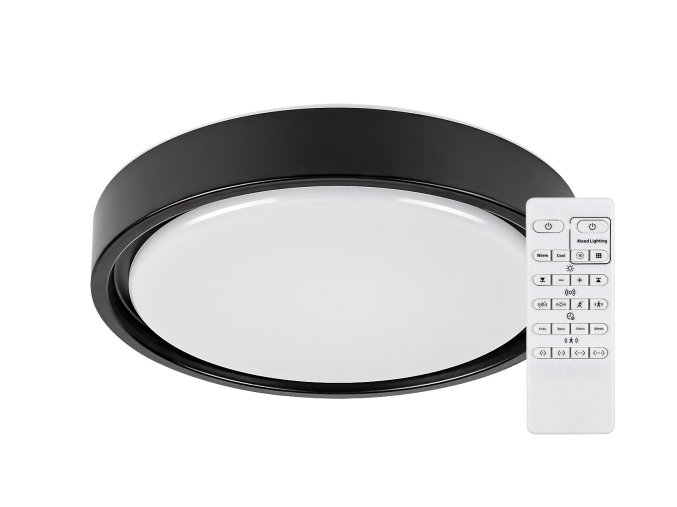 Černé stropní LED svítidlo Foster 360mm 28W RGB+CCT s pohybovým čidlem a DO