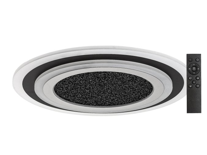 Černo-chromové stropní LED svítidlo Taneli2 kulaté 450mm 56W