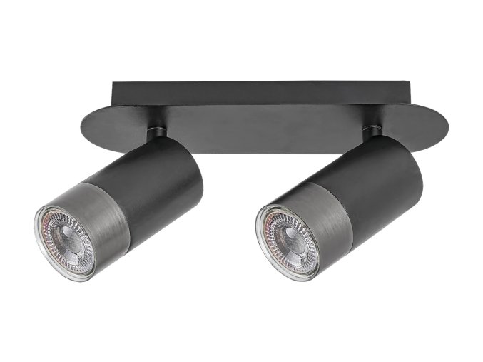 Černé stropní svítidlo Zircon pro žárovku 2x GU10