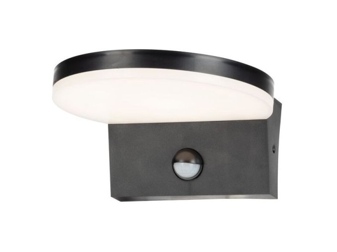 Černé fasádní LED svítidlo s pohybovým čidlem Batida 9W IP54 CCT