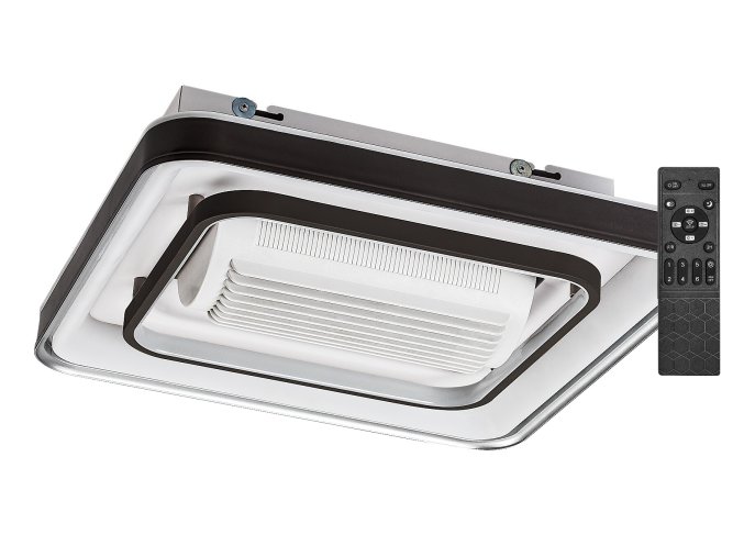 SMART WIFI Černé stropní LED svítidlo s ventilátorem Aireon 480x480mm 50W CCT s DO
