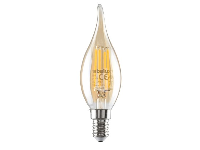 LED žárovka svíčka Retro jantar CF35 4W E14