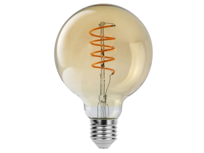 LED žárovka Filament jantar G95 4W E27