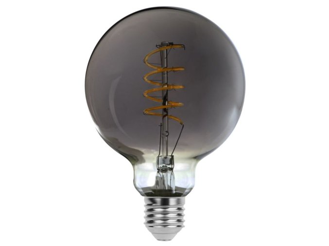 LED žárovka Filament kouřová G95 5W E27