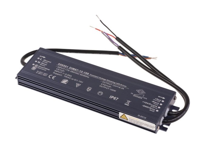 LED stmívatelný zdroj (trafo) 12V 100W IP67