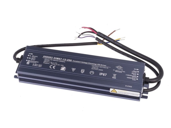 LED stmívatelný zdroj (trafo) 12V 200W IP67